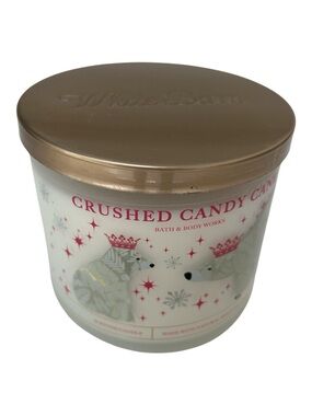 White Barn Bath & Body Works Crushed Candy Cane 3 Wick Candle NEW